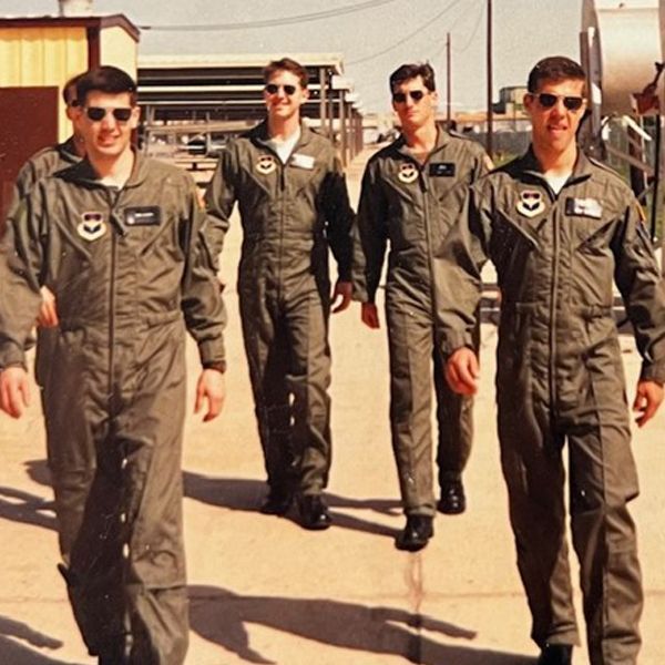 McGowan with a number of classmates in the initial stages of USAF flight school (1992).