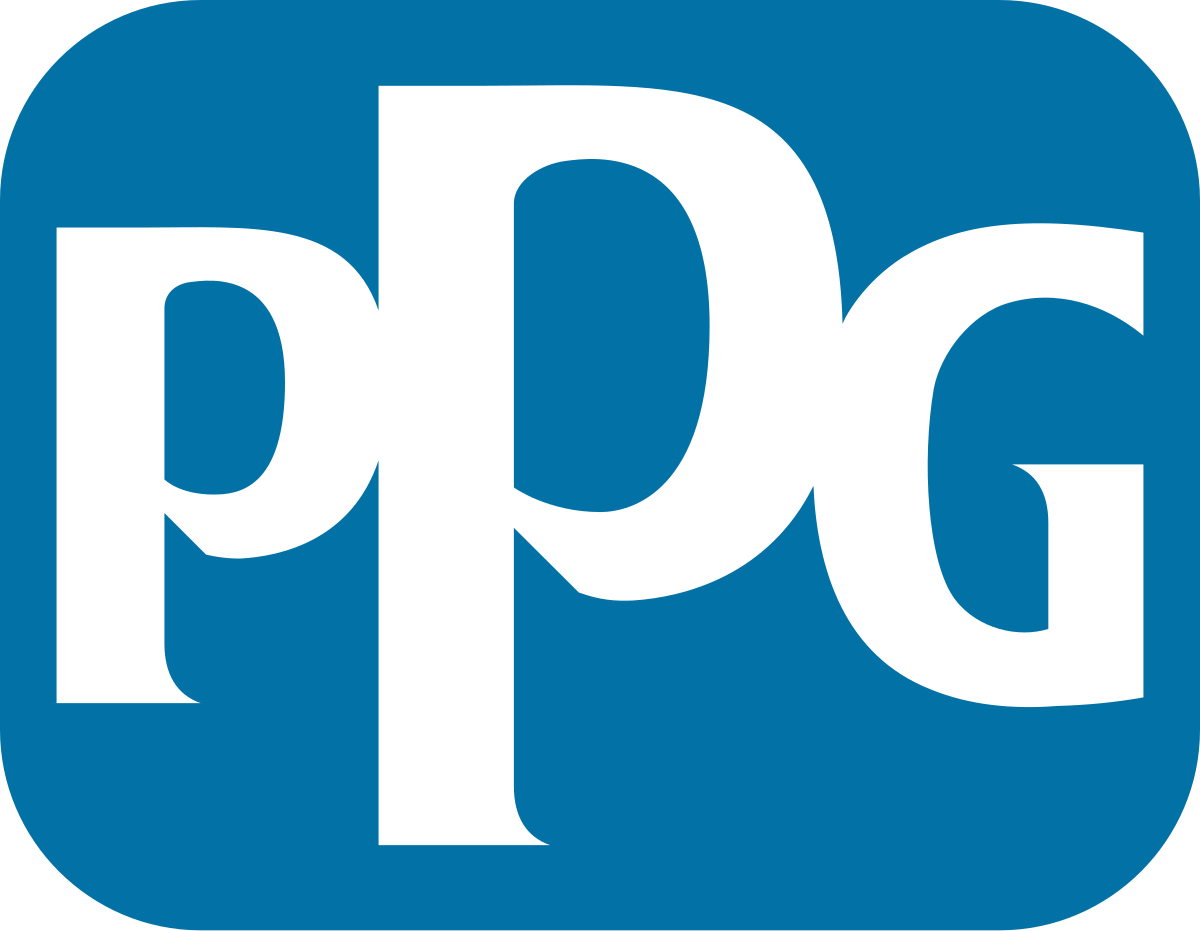White "PPG" text within a blue rounded-square logo.