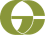 Logo vert olive composé de deux formes de lettres « O » superposées, avec une barre blanche reliant un « G ».
