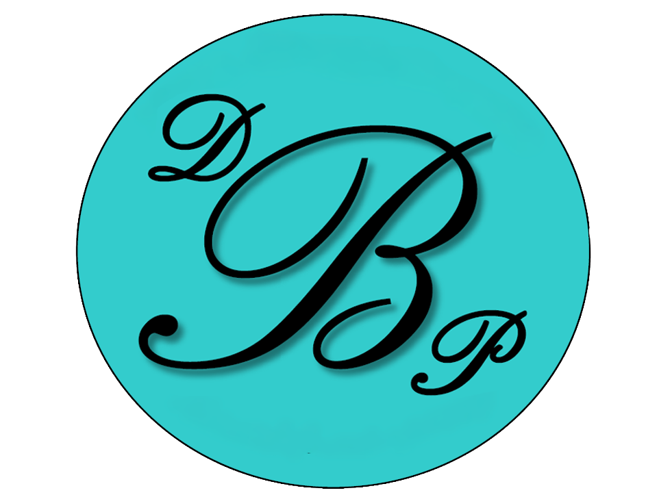 Turquoise circle logo with black stylized letters “D B P”