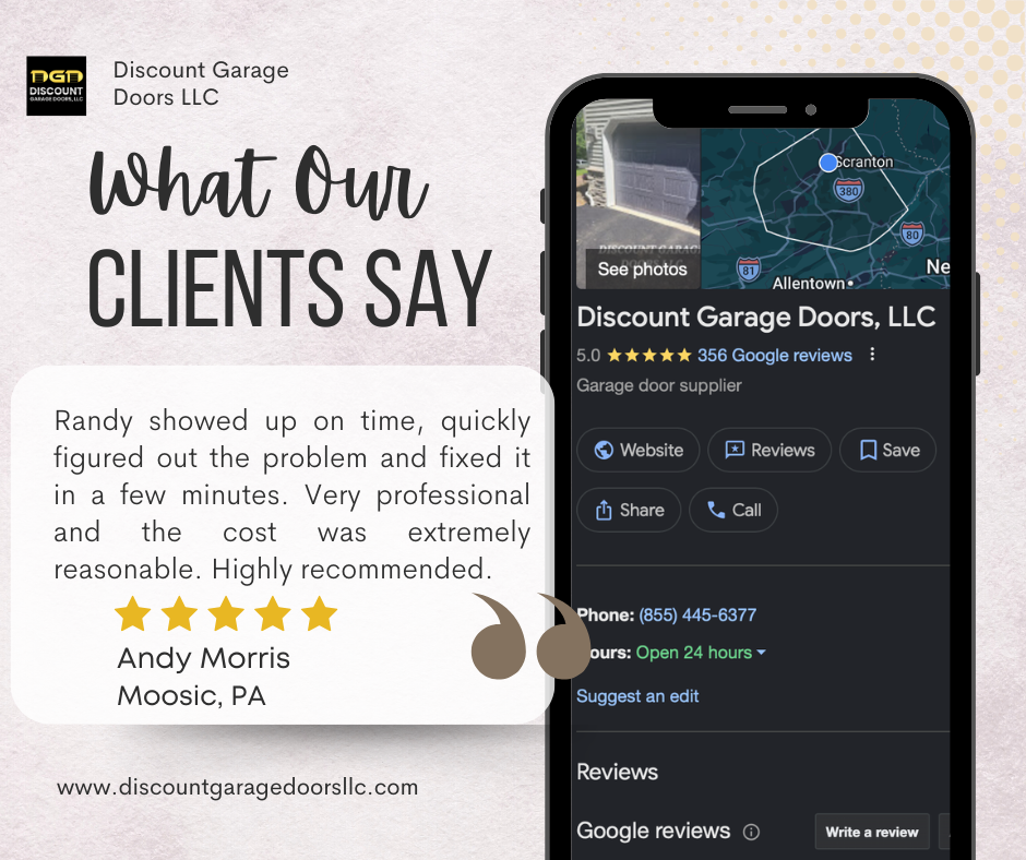 5 star garage door repair review from moosic pa