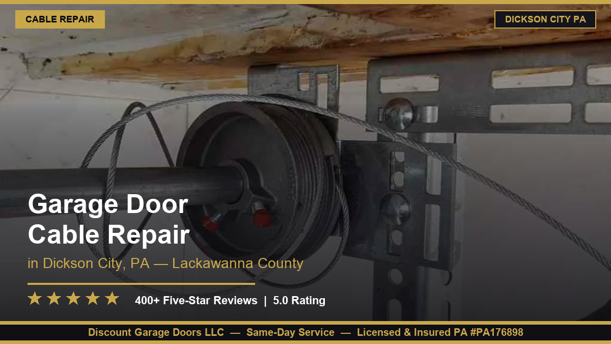 Garage Door Cable Repair — Dickson City, PA