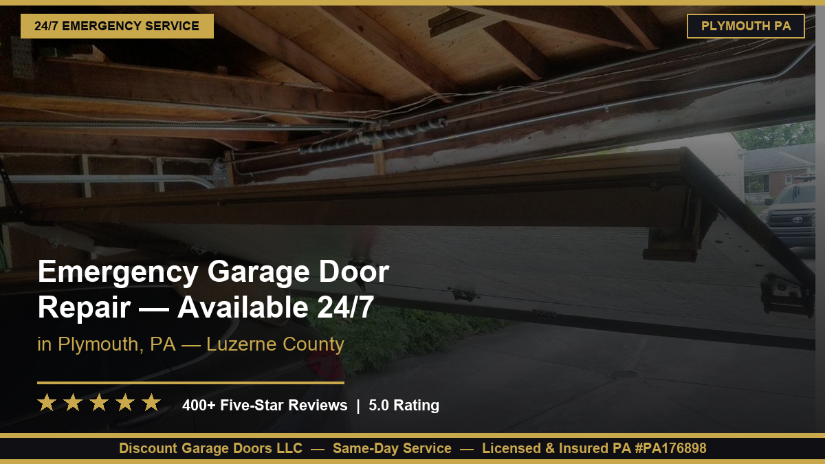 Emergency Garage Door Repair — Plymouth, PA — Available 24/7