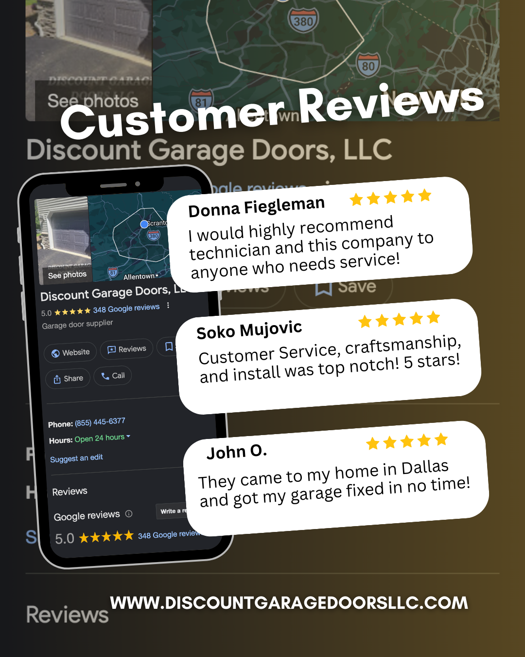 5 star customer reviews from dallas pa praising our service