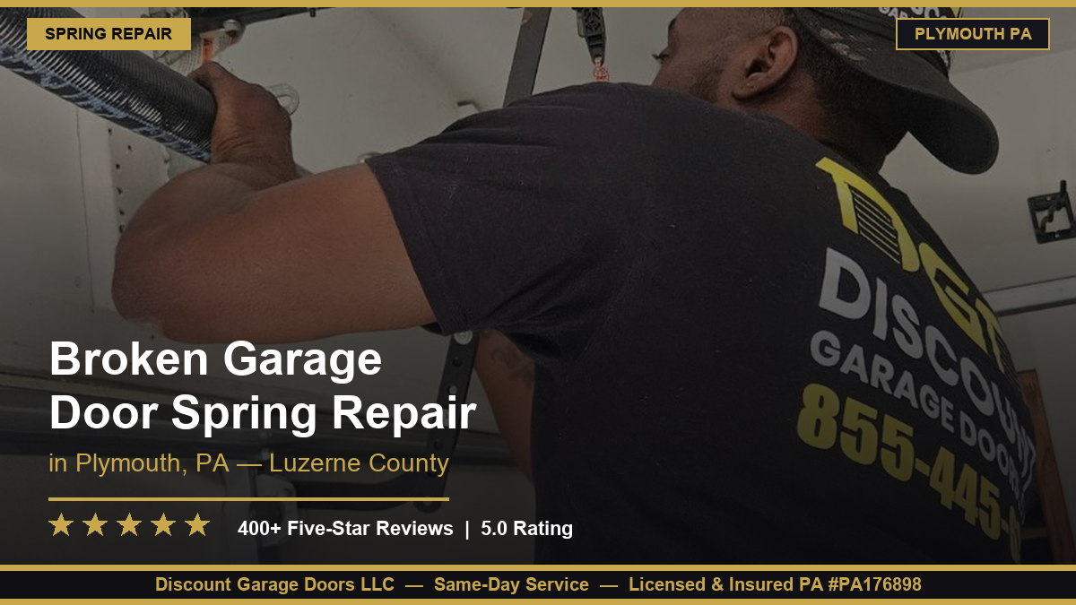 Broken Garage Door Spring Repair — Plymouth, PA