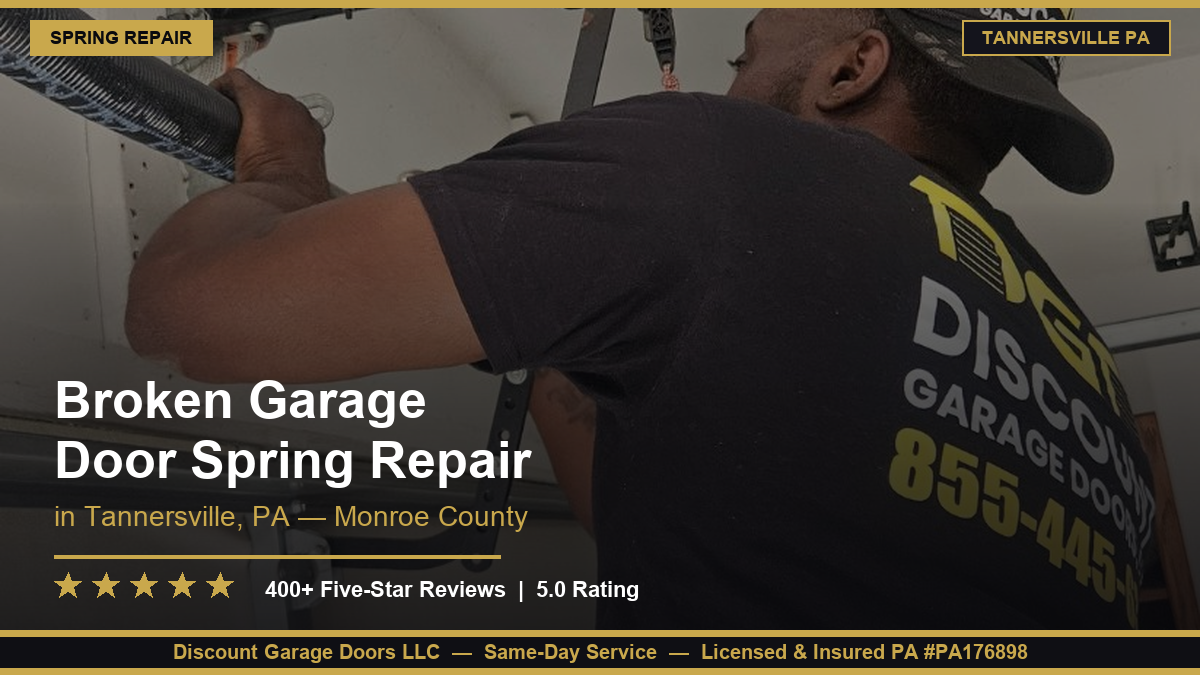Broken Garage Door Spring Repair — Tannersville, PA
