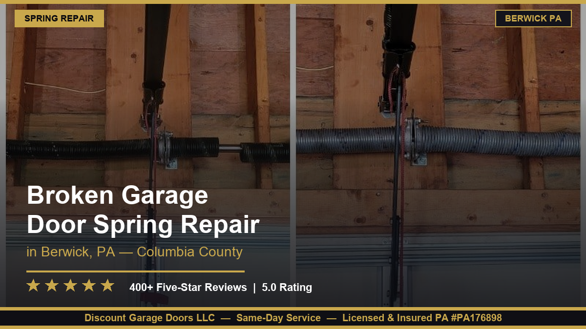 Broken Garage Door Spring Repair — Berwick, PA