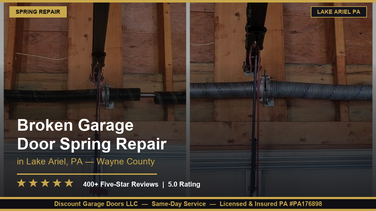 Broken Garage Door Spring Repair Lake Ariel PA