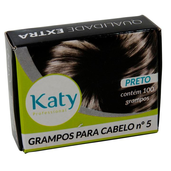 Grampo Preto Para Cabelo Katy Nº 5 - 100 unidades