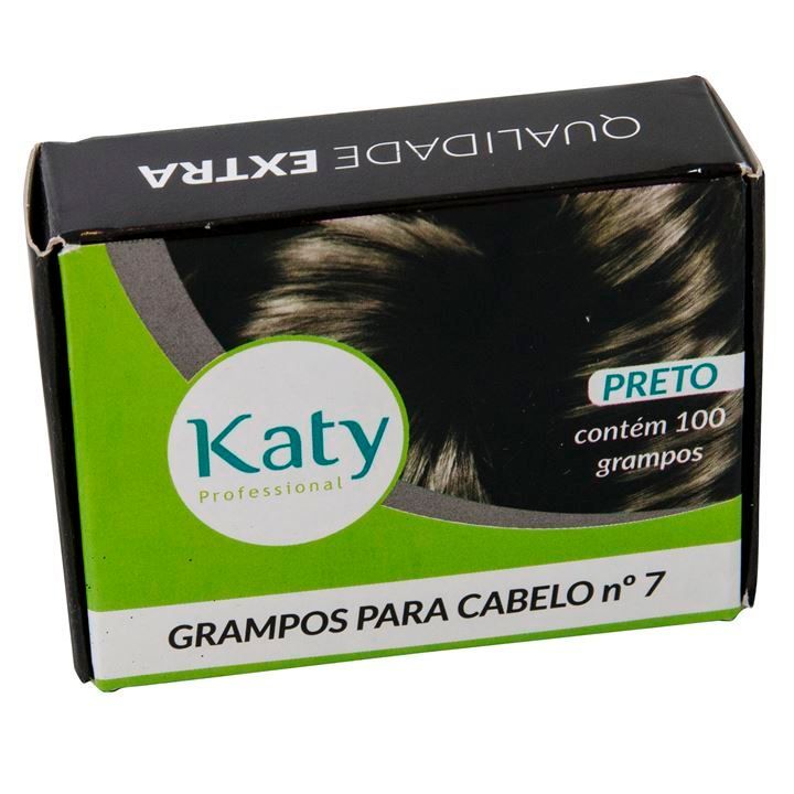 Grampo Preto Para Cabelo Katy Nº 7 - 100 unidades