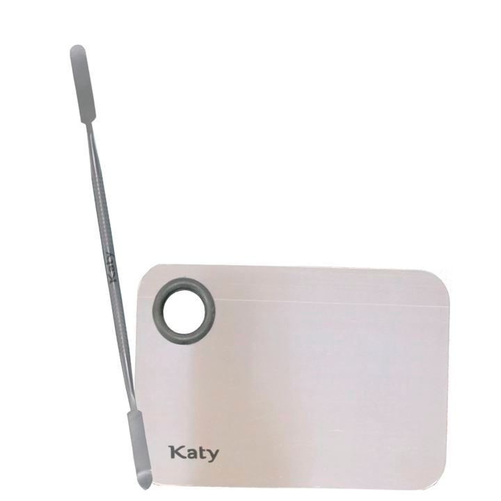 Placa Inox com Espátula para Maquiagem Katy