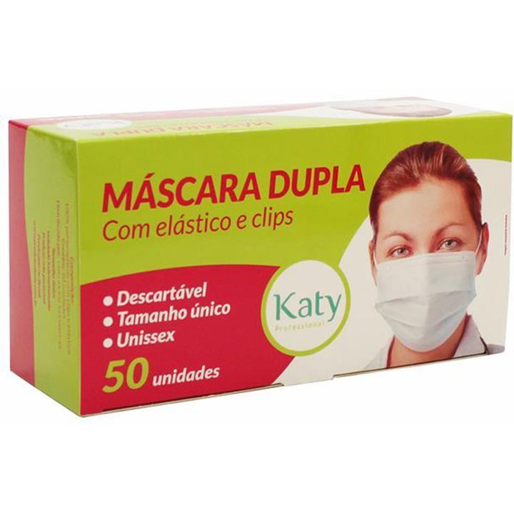 Máscara Descartável Com Elástico Katy - 50 unidades