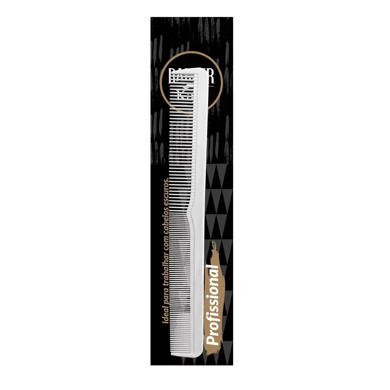 Pente Barber Corte Grande Katy - Branco