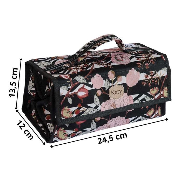 Necessaire Com Repartições e Gancho - Estampas Sortidas