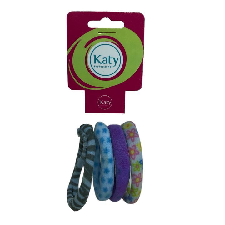 Elástico Para Cabelo Com Estampa Katy - 4 unidades