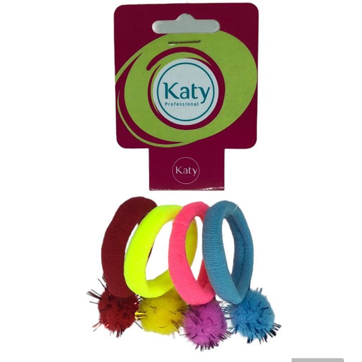 Elástico Pom Pom Colorido Katy - 4 unidades