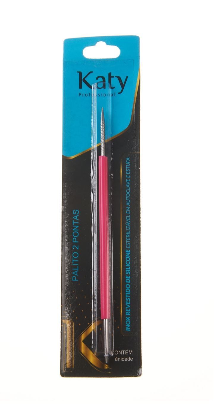 Palito de Unha Inox 2 Pontas Katy - Cabo de Silicone
