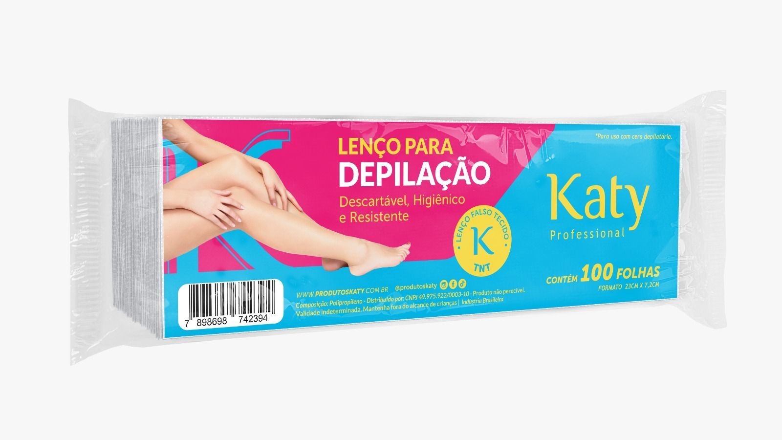 Lenço Polipropileno para Depilação Katy - 100 folhas