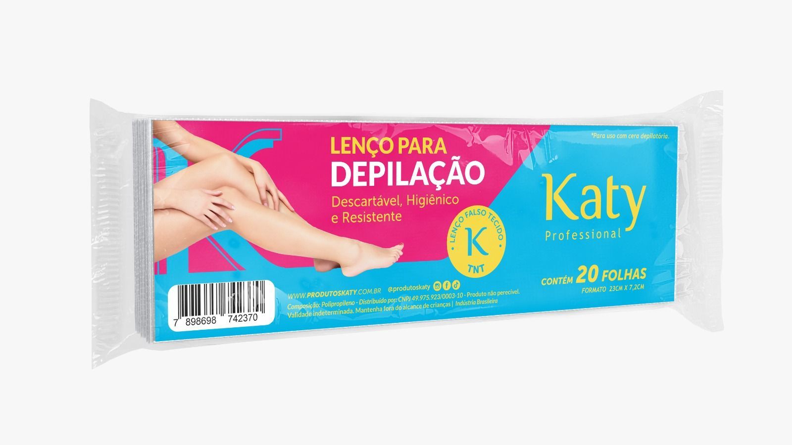 Lenço Polipropileno para Depilação Katy - 20 folhas
