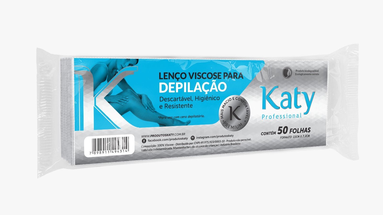 Lenço 100% Viscose para Depilação Katy - 50 Folhas