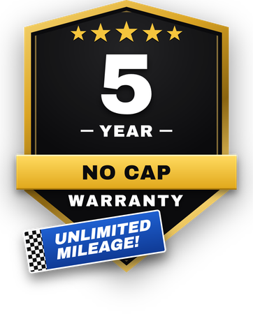 5 Year No Cap Warranty Unlimited Mileage Badge | Chuck's Garage