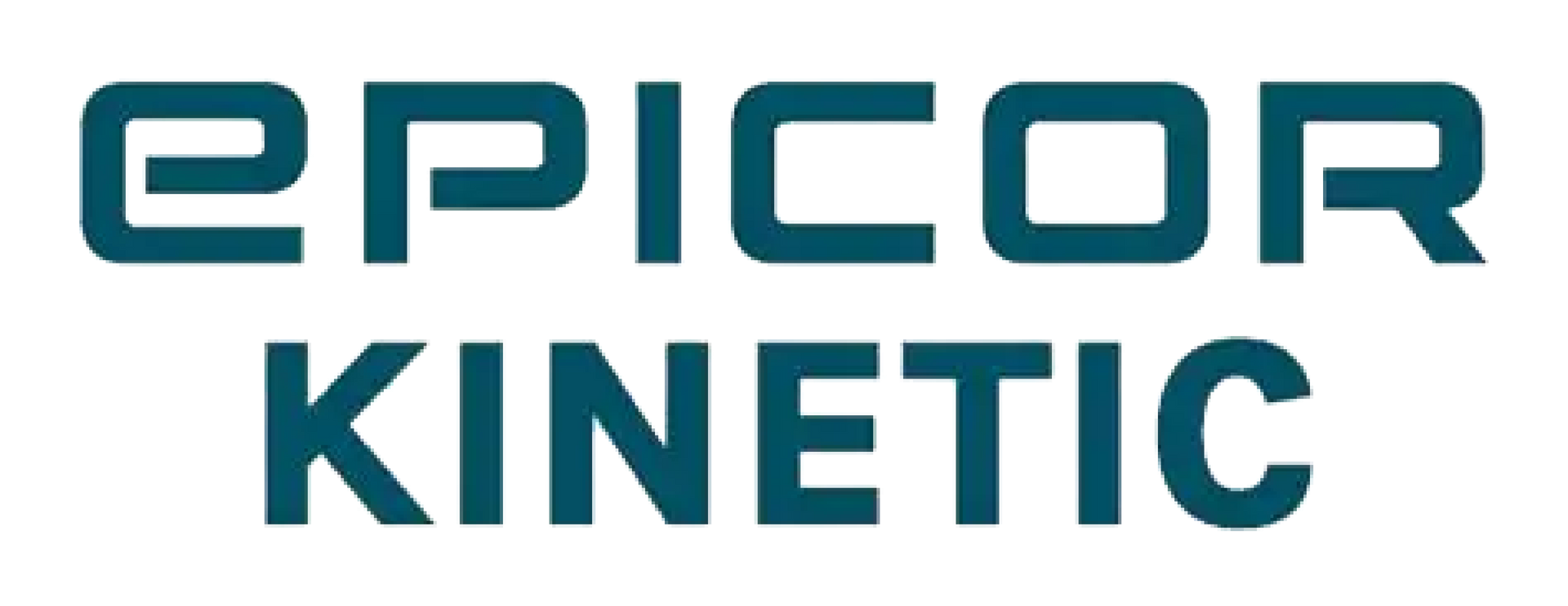 The Epicor Kinetic logo in teal, featuring the company name in a bold, stylized font.