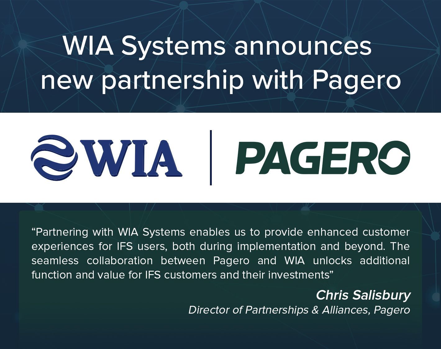 WIA Partnered with Pagero WIA Partnered with Pagero