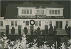 Columbia Funeral Home decorated for Christmas display in Seattle, WA in 1940