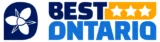 A blue and yellow logo for best ontario