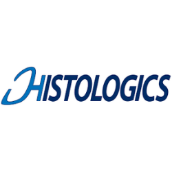 Histologics logo in blue italic lettering on a white background