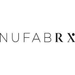 NUFABRX logo in black letters on a white background