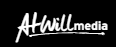 White “Atwillmedia” logo on a black background