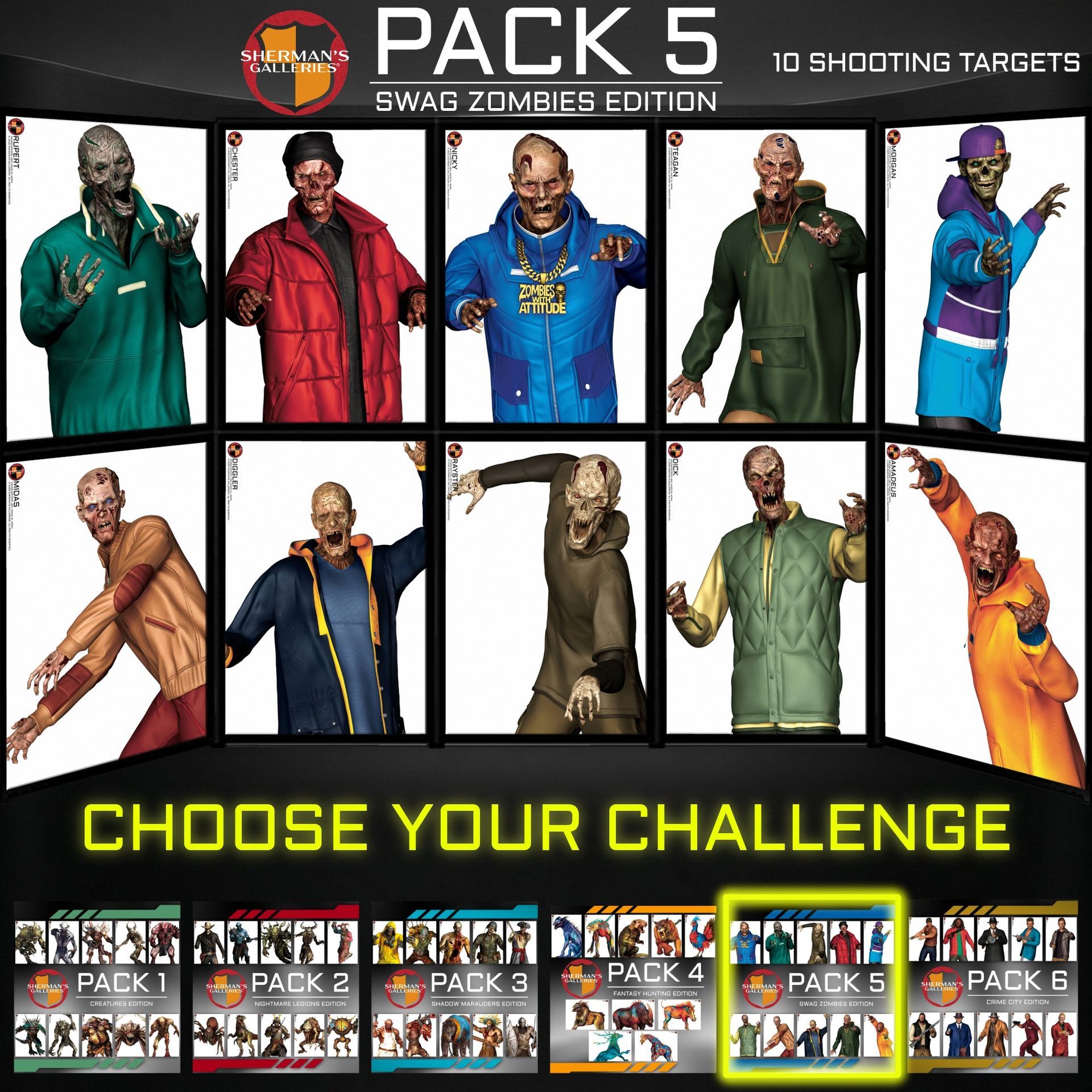 SHERMAN'S GALLERIES® PACK 5: SWAG ZOMBIES EDITION (XL SERIES) - CASE OF 19 UNITS