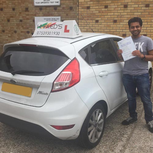 man passing a driving test