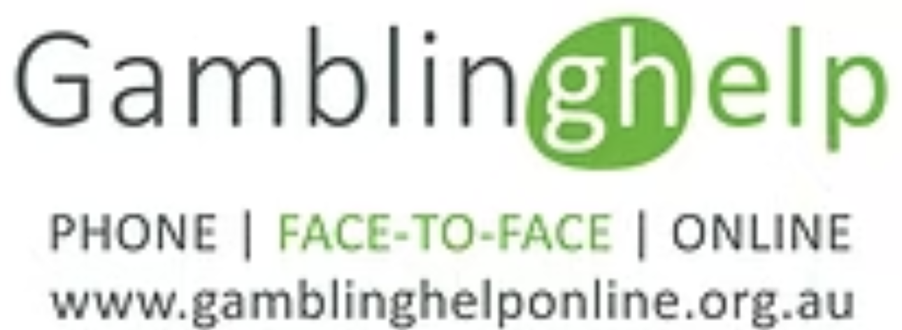 A logo for gambling help phone face to face online