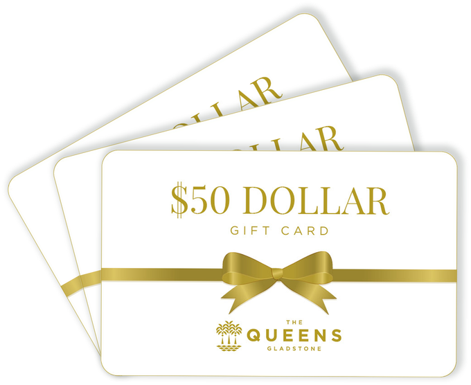 Three gift cards are stacked on top of each other with a gold bow.