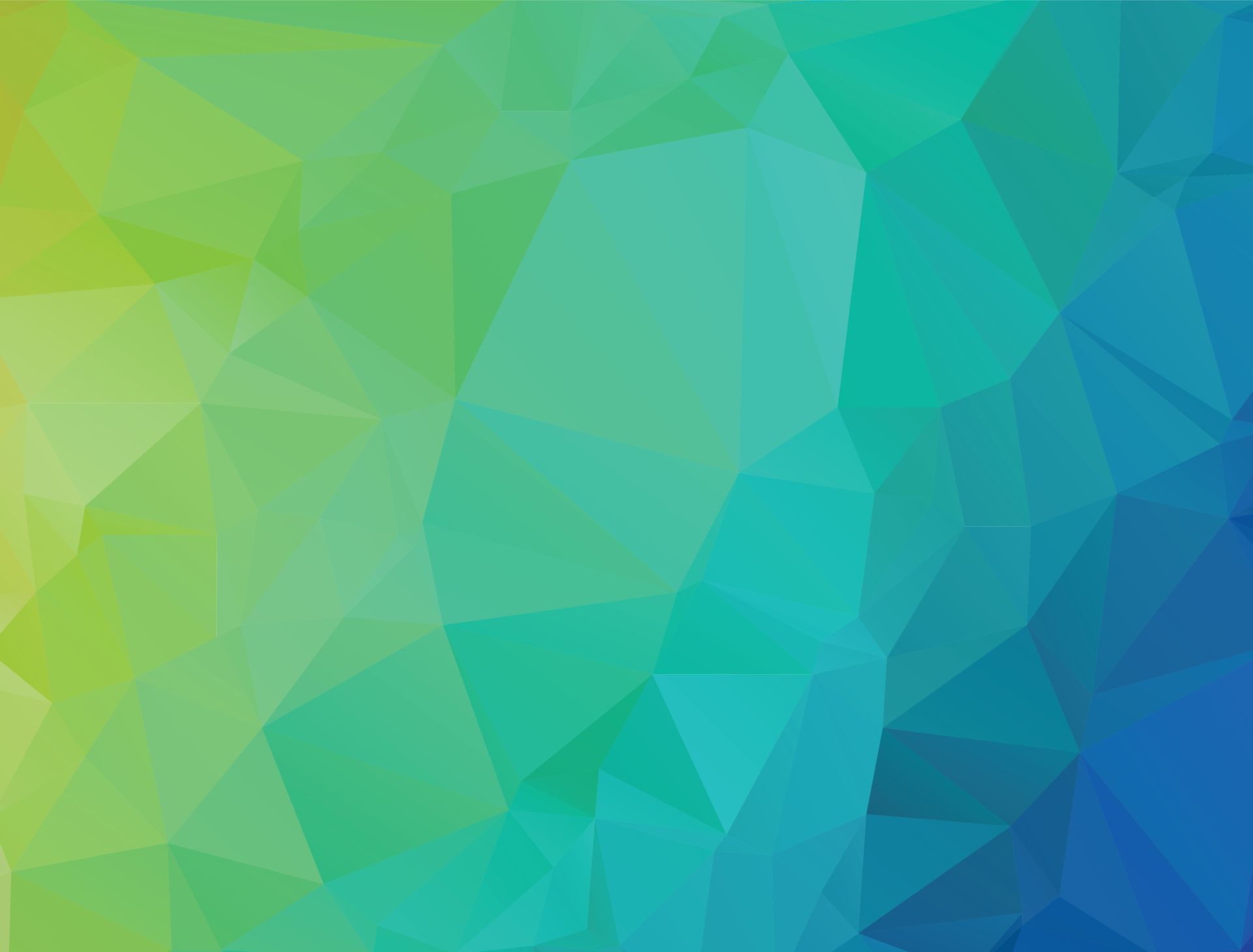 A blue and green geometric background with a triangle pattern.