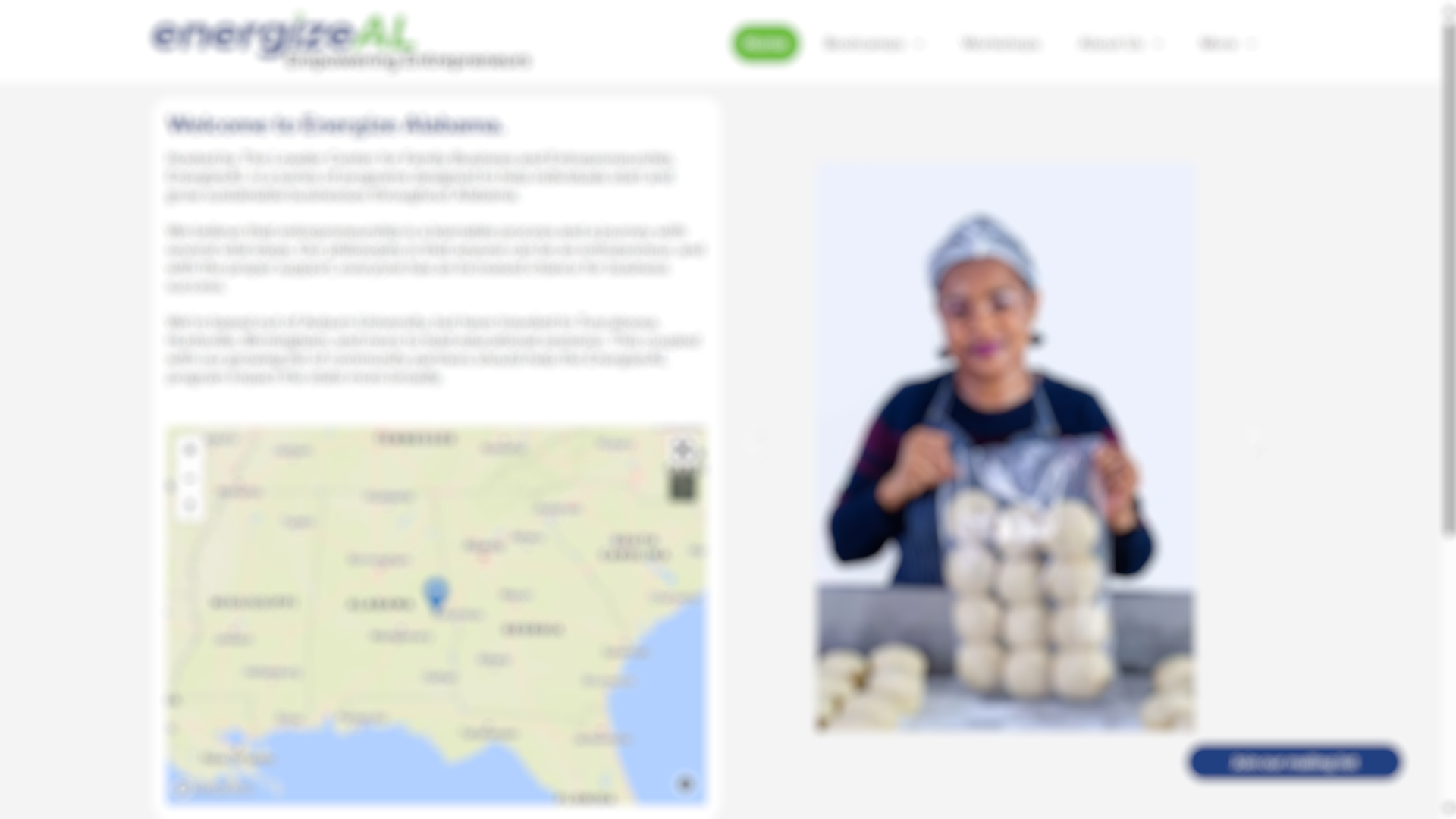 Blurred screenshot of the energizeAL web page