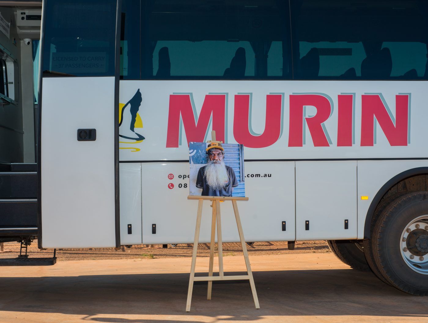 White bus with