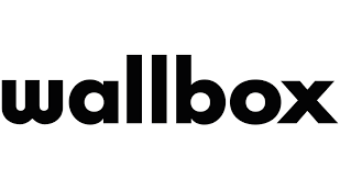 the wallbox logo is black and white on a white background .