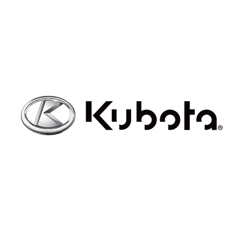 the kubota logo is on a white background .
