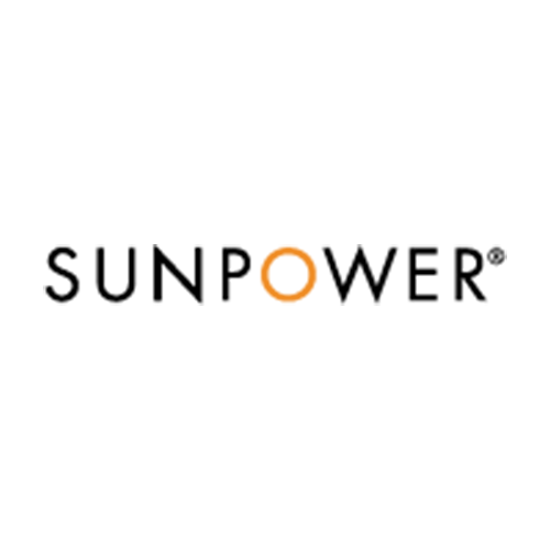 the sunpower logo is on a white background .
