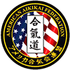 The logo for the american aikido federation has an american flag in the center.
