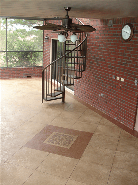 Acid stain concrete.
