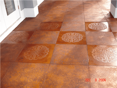 Acid stain concrete.
