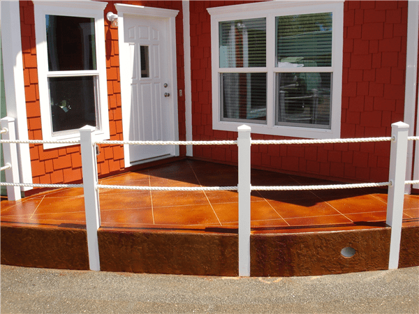 Acid stain concrete.