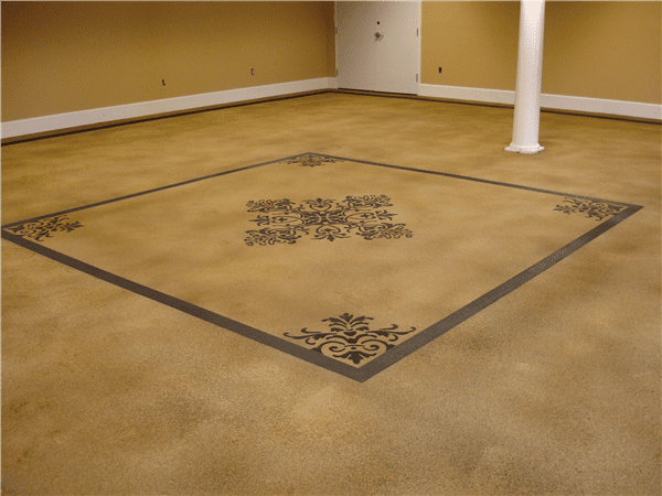 Acid stain concrete.