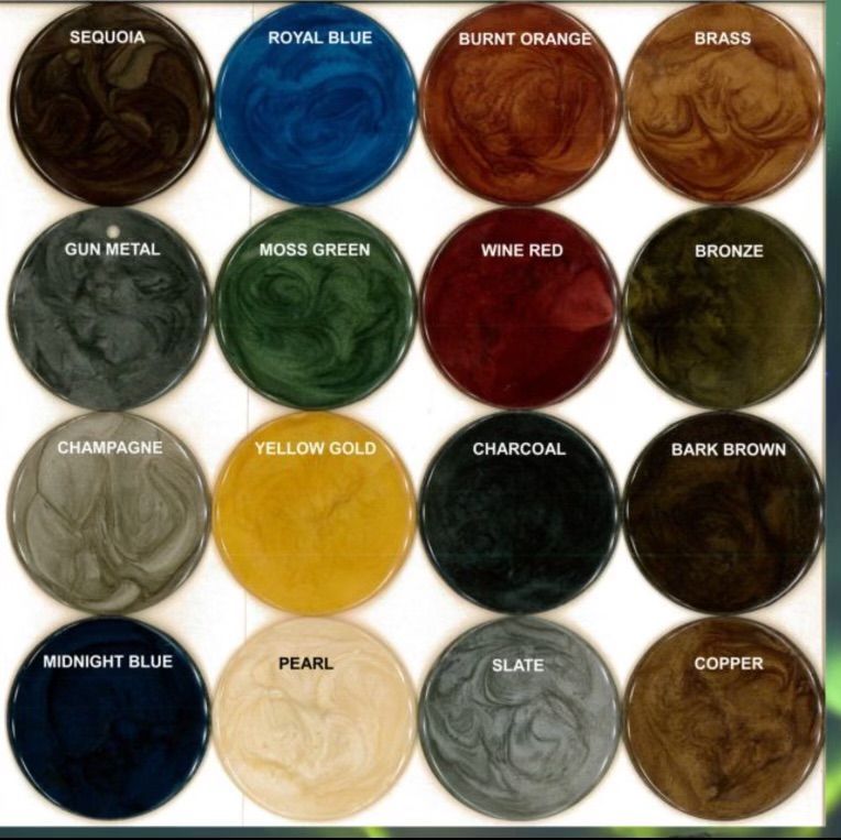 Metallic Epoxy and Polyaspartic Color Chart