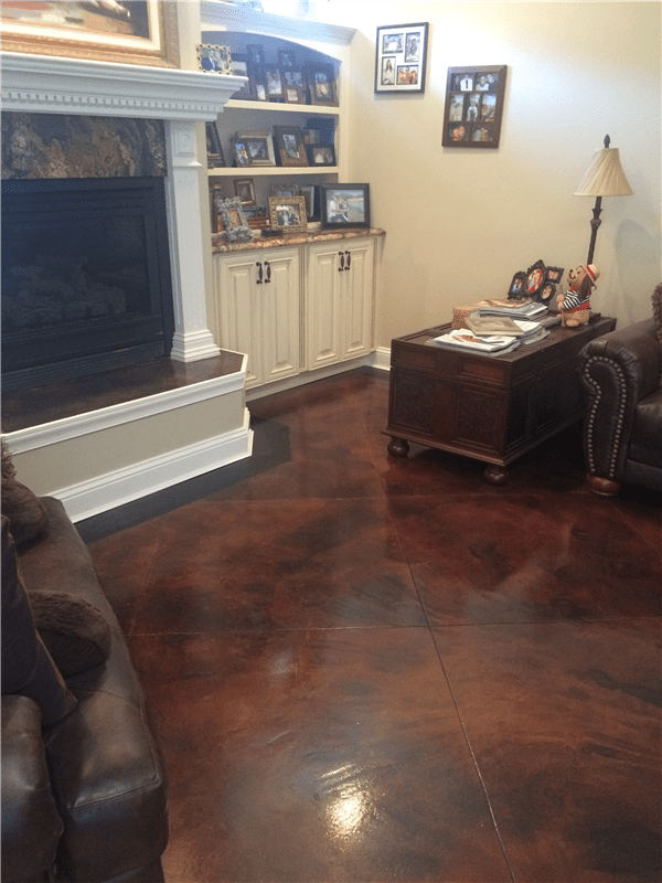 Acid stain concrete.