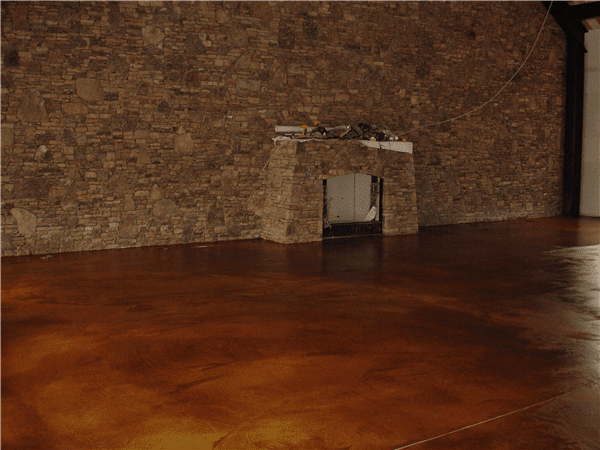 Acid stain concrete.